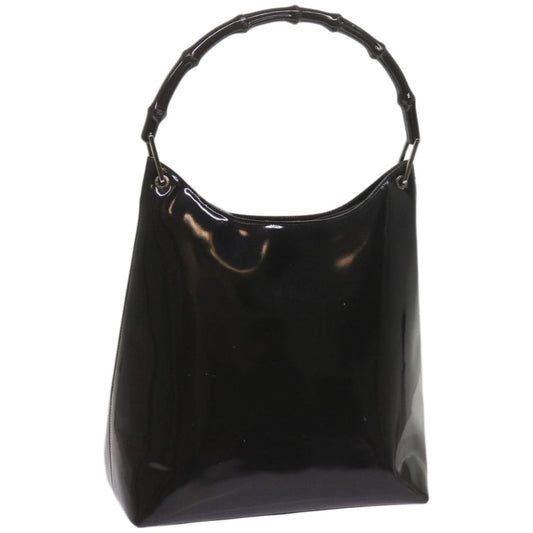 GUCCI Bamboo Hand Bag Leather Black  ep3537