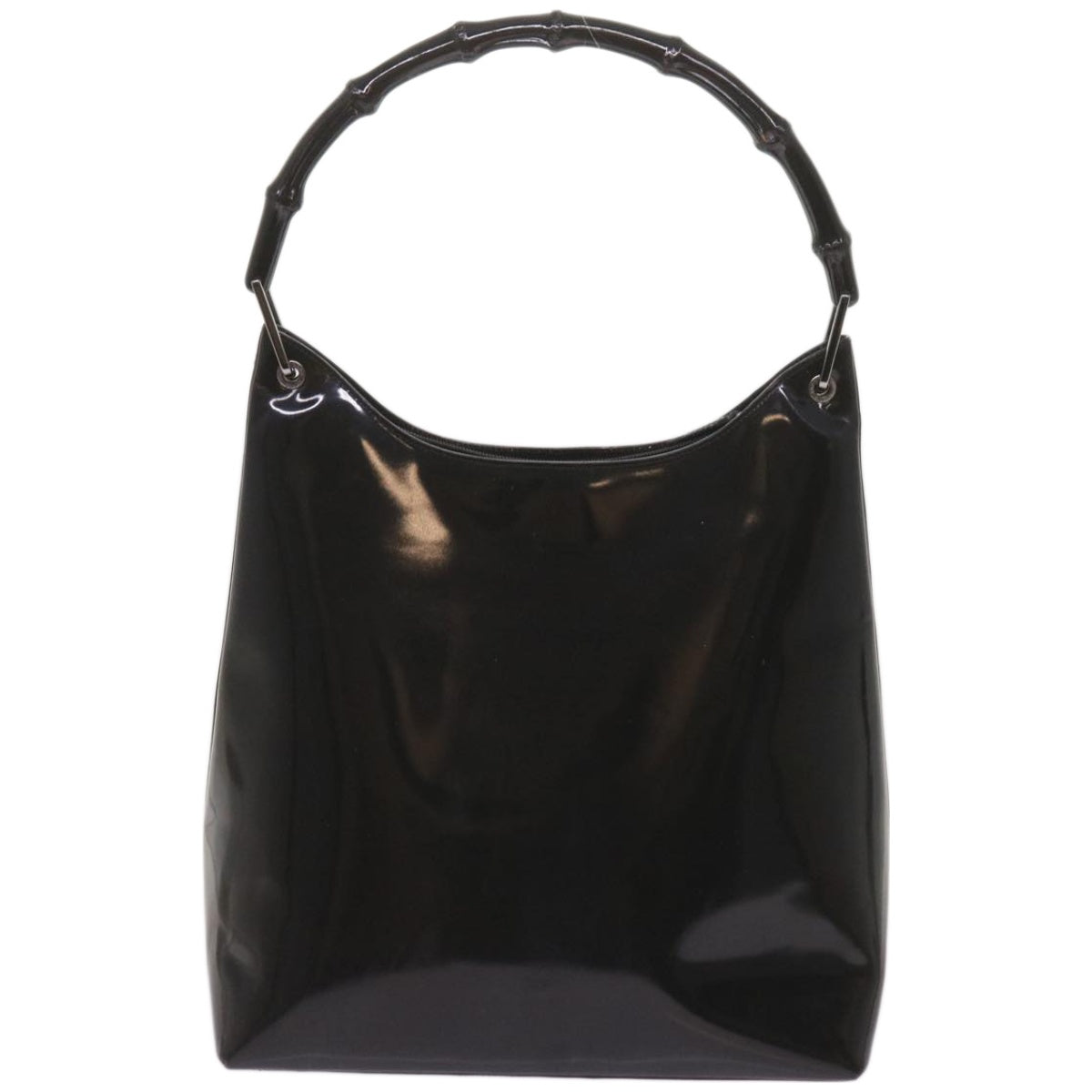 GUCCI Bamboo Hand Bag Leather Black  ep3537