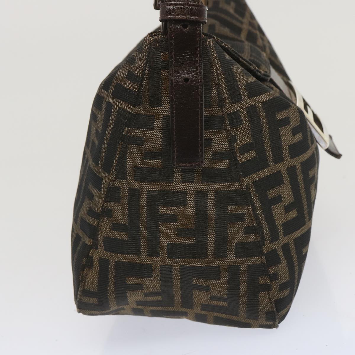 Luxury FendiZucchino Canvas Mamma Baguette Shoulder Bag Black Brownep3562