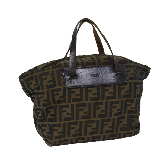Luxury FendiZucca Canvas Hand Bag Brown Blackep3722