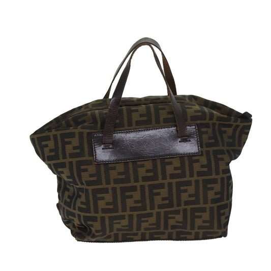 Luxury FendiZucca Canvas Hand Bag Brown Blackep3722
