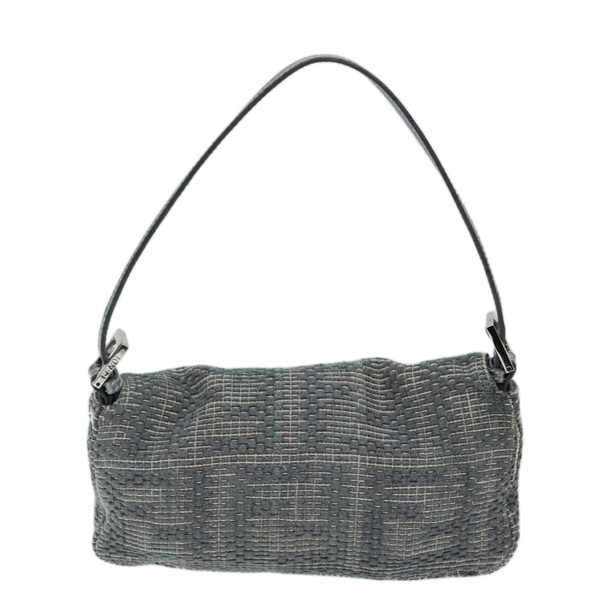 Luxury FendiZucca Canvas Mamma Baguette Shoulder Bag Grayep3723