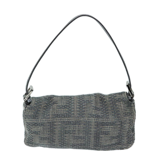 Luxury FendiZucca Canvas Mamma Baguette Shoulder Bag Grayep3723