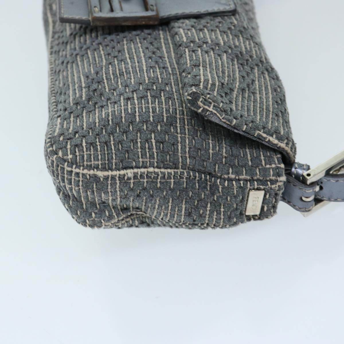 Luxury FendiZucca Canvas Mamma Baguette Shoulder Bag Grayep3723