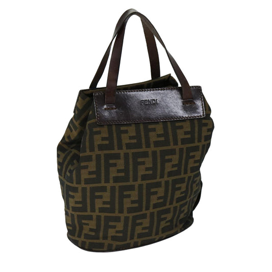 Luxury FendiZucca Canvas Hand Bag Brown Blackep3784