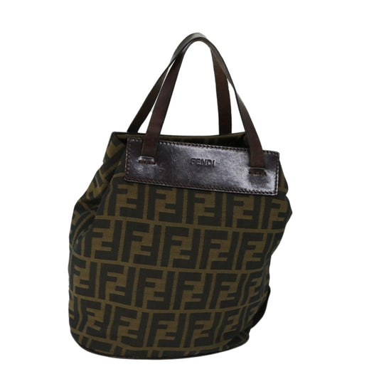Luxury FendiZucca Canvas Hand Bag Brown Blackep3784