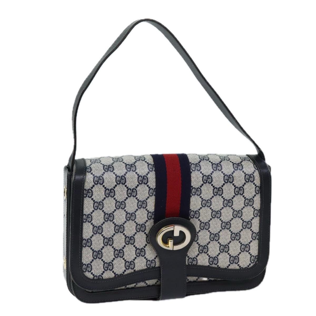 Luxury Gucci Trending 2025 GG Supreme Sherry Line Shoulder Bag PVC Navy Red  ep3795