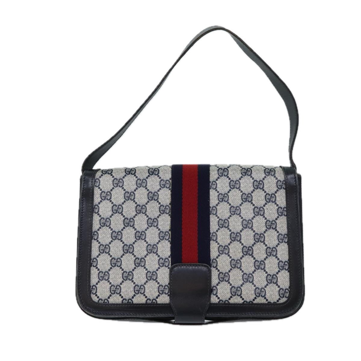 Luxury Gucci Trending 2025 GG Supreme Sherry Line Shoulder Bag PVC Navy Red  ep3795
