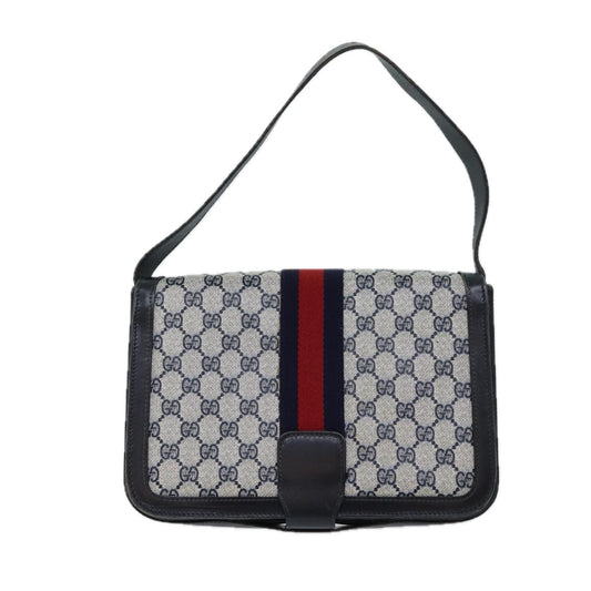 Luxury Gucci Trending 2025 GG Supreme Sherry Line Shoulder Bag PVC Navy Red  ep3795