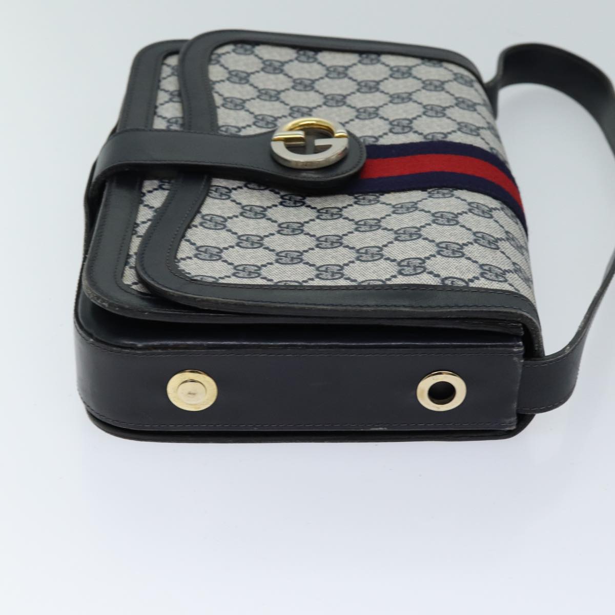 Luxury Gucci Trending 2025 GG Supreme Sherry Line Shoulder Bag PVC Navy Red  ep3795