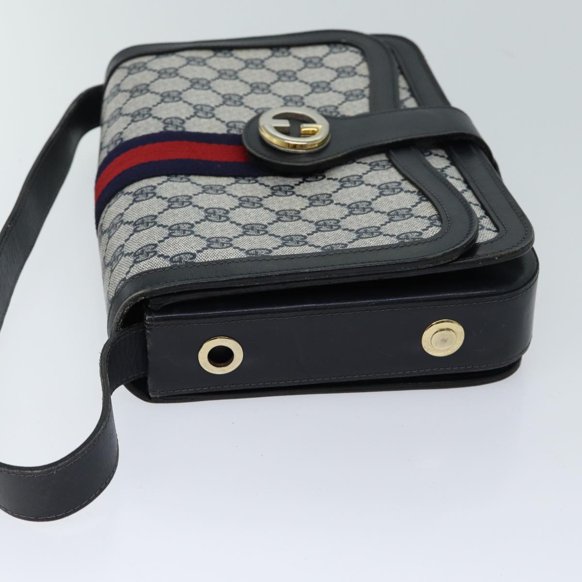 Luxury Gucci Trending 2025 GG Supreme Sherry Line Shoulder Bag PVC Navy Red  ep3795