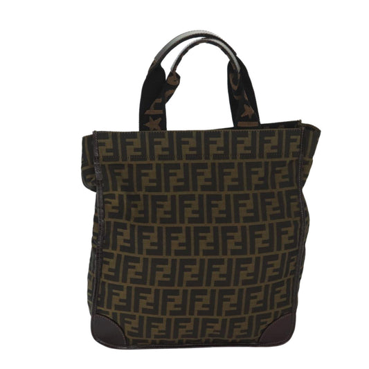 Luxury FendiZucca Canvas Tote Bag Black Brownep3832