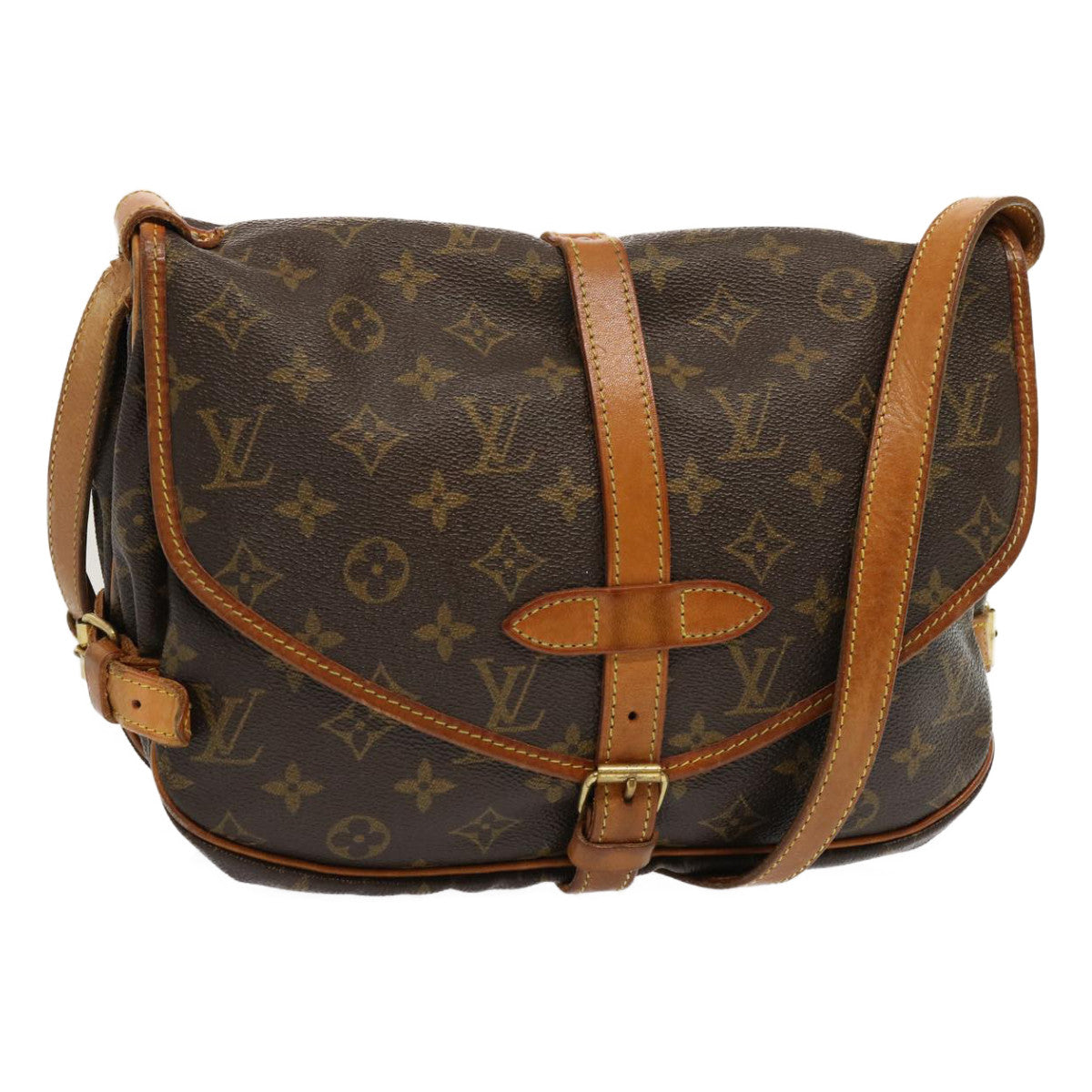 LOUIS VUITTON Monogram Saumur 30 Shoulder Bag M42256 LV ep3870
