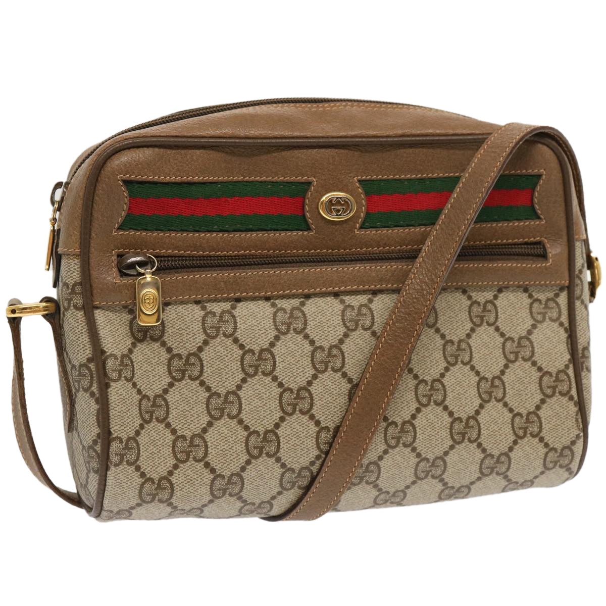 Luxury Gucci Trending 2025 GG Supreme Web Sherry Line Shoulder Bag Beige Green 56 02 087  ep3945