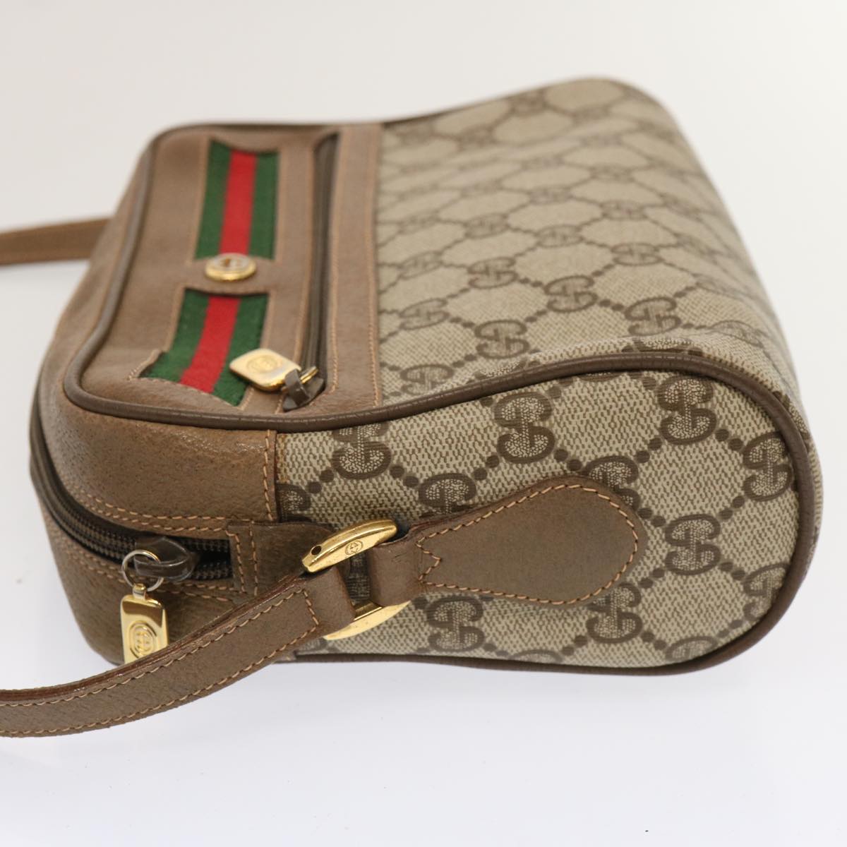 Luxury Gucci Trending 2025 GG Supreme Web Sherry Line Shoulder Bag Beige Green 56 02 087  ep3945