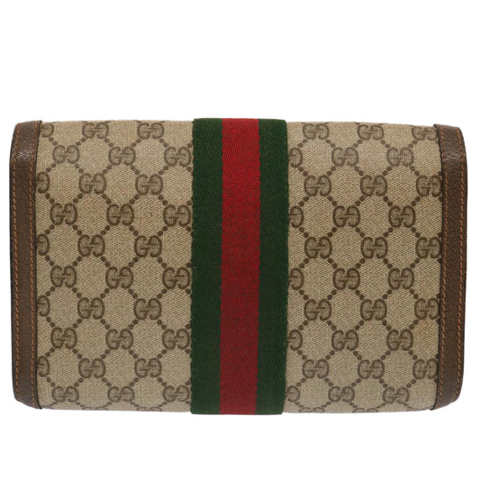 Luxury Gucci Trending 2025 GG Supreme Web Sherry Line Clutch Bag PVC Beige Red 89 01 006 ep3955