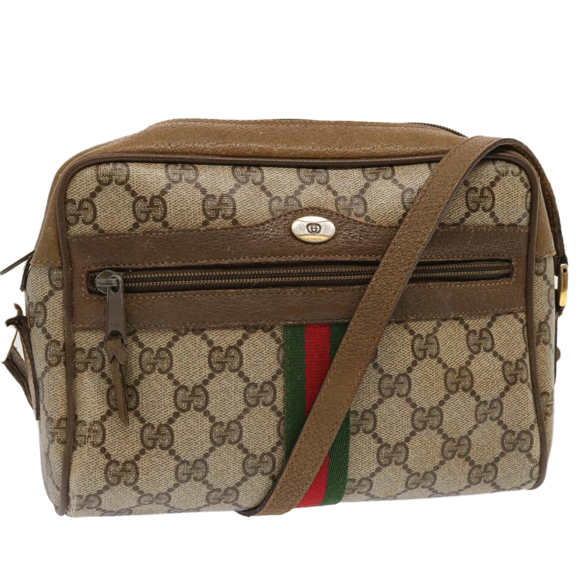 Luxury Gucci Trending 2025 GG Supreme Web Sherry Line Shoulder Bag Beige Green 56 02 004  ep3971