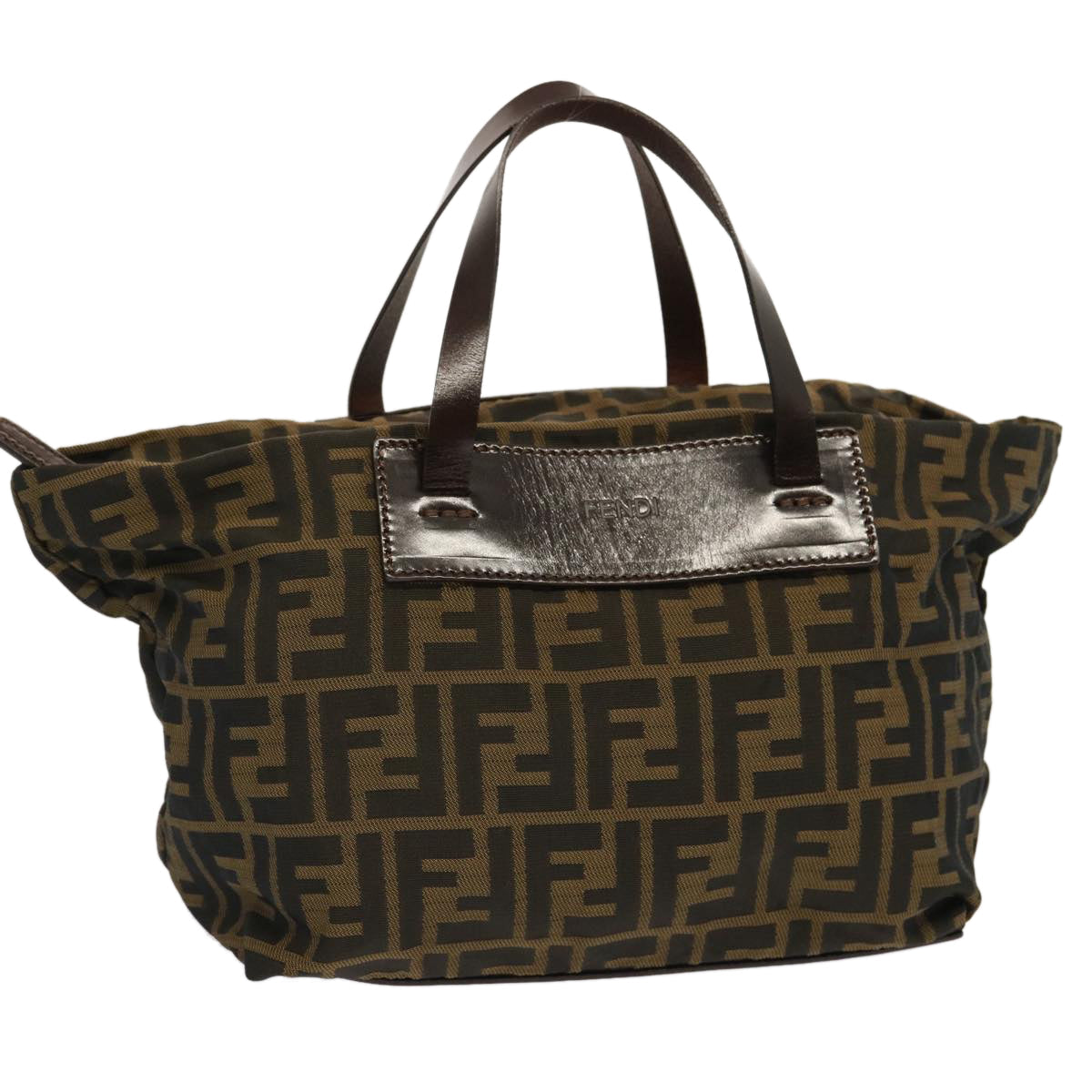 Luxury FendiZucca Canvas Hand Bag Brown Blackep4011