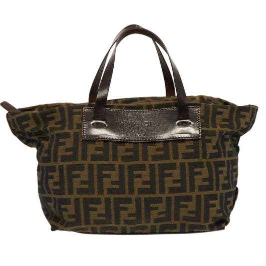 Luxury FendiZucca Canvas Hand Bag Brown Blackep4011