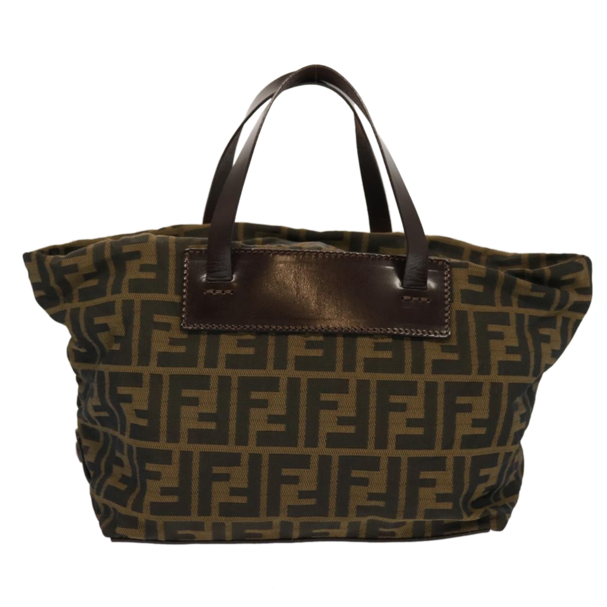 Luxury FendiZucca Canvas Hand Bag Brown Blackep4011
