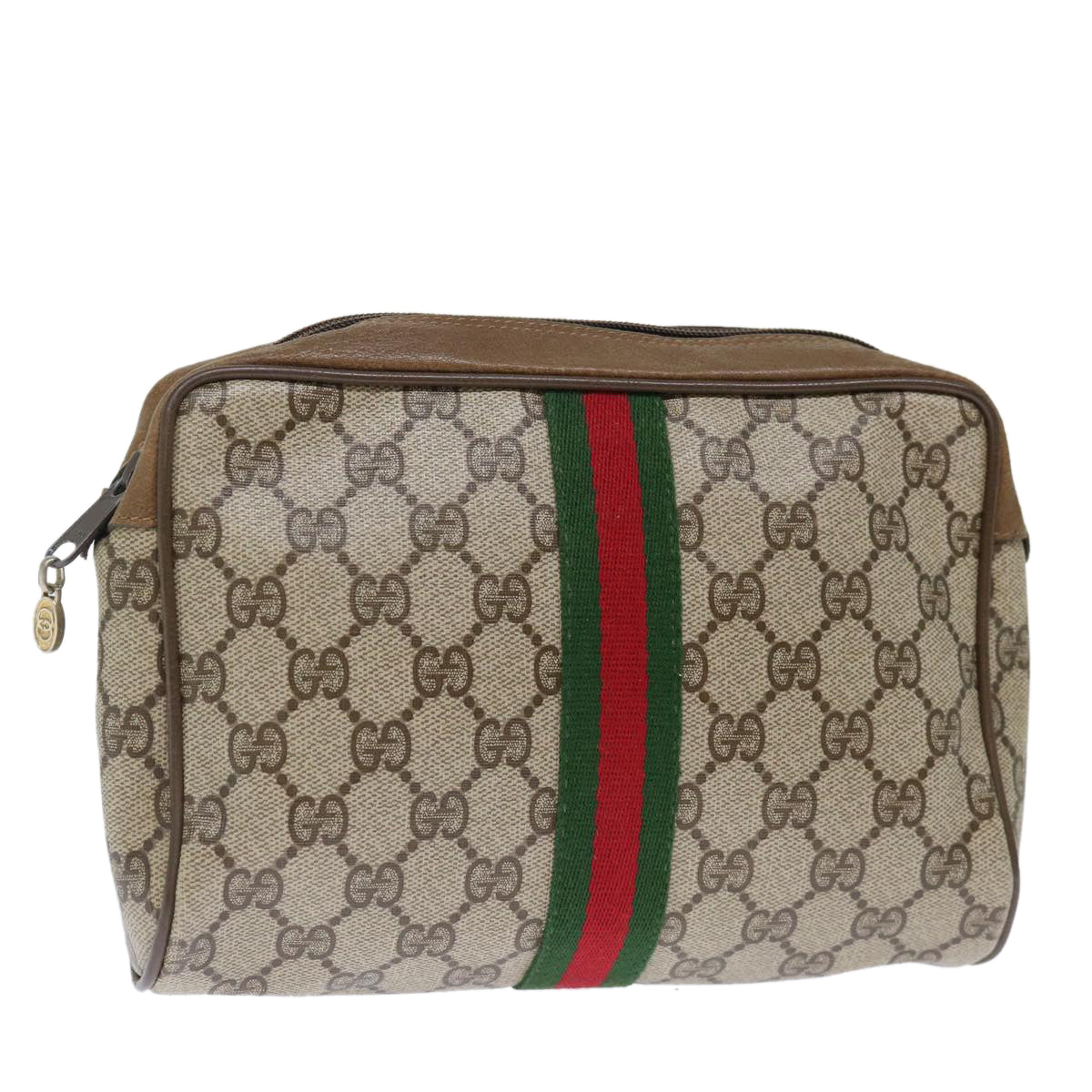 Luxury Gucci Trending 2025 GG Supreme Web Sherry Line Clutch Bag PVC Beige Red Green  ep4046