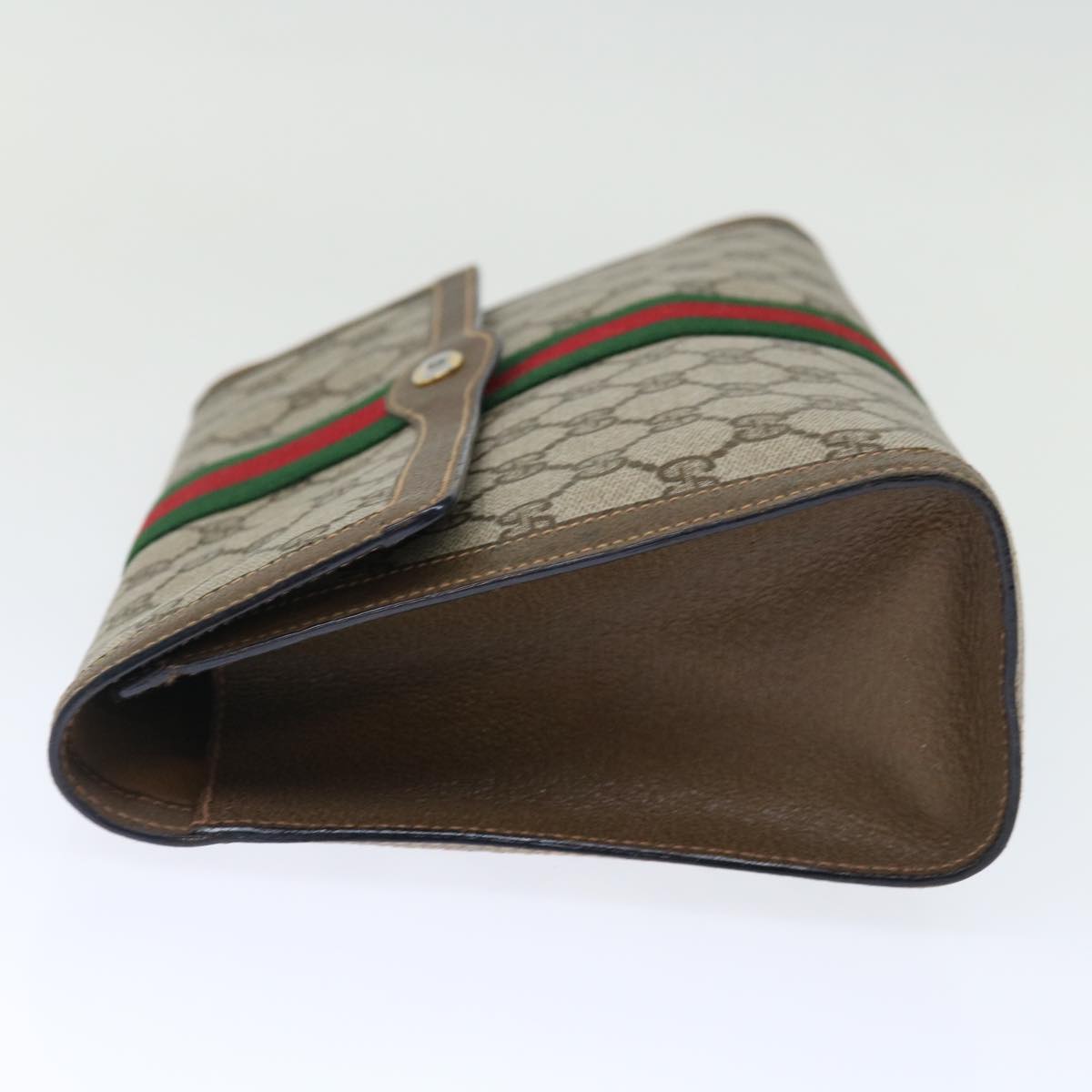 Luxury Gucci Trending 2025 GG Supreme Web Sherry Line Clutch Bag PVC Beige Red 89 01 007  ep4065