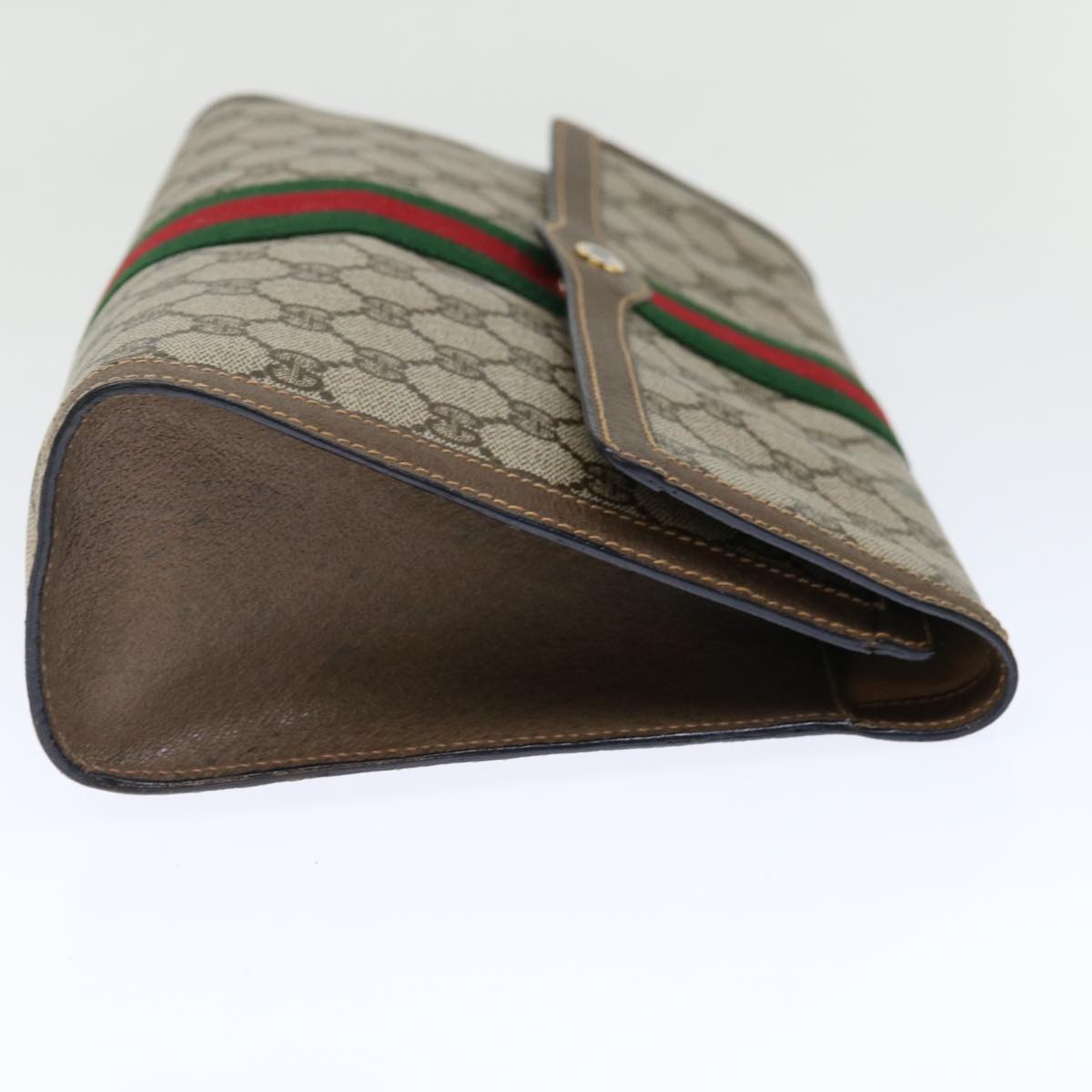 Luxury Gucci Trending 2025 GG Supreme Web Sherry Line Clutch Bag PVC Beige Red 89 01 007  ep4065