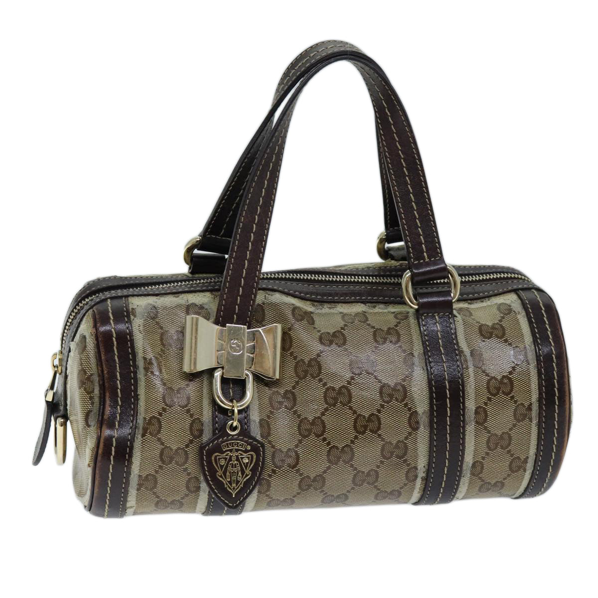 Luxury Gucci Trending 2025 GG Crystal Hand Bag Coated Canvas Beige 181485  ep4112