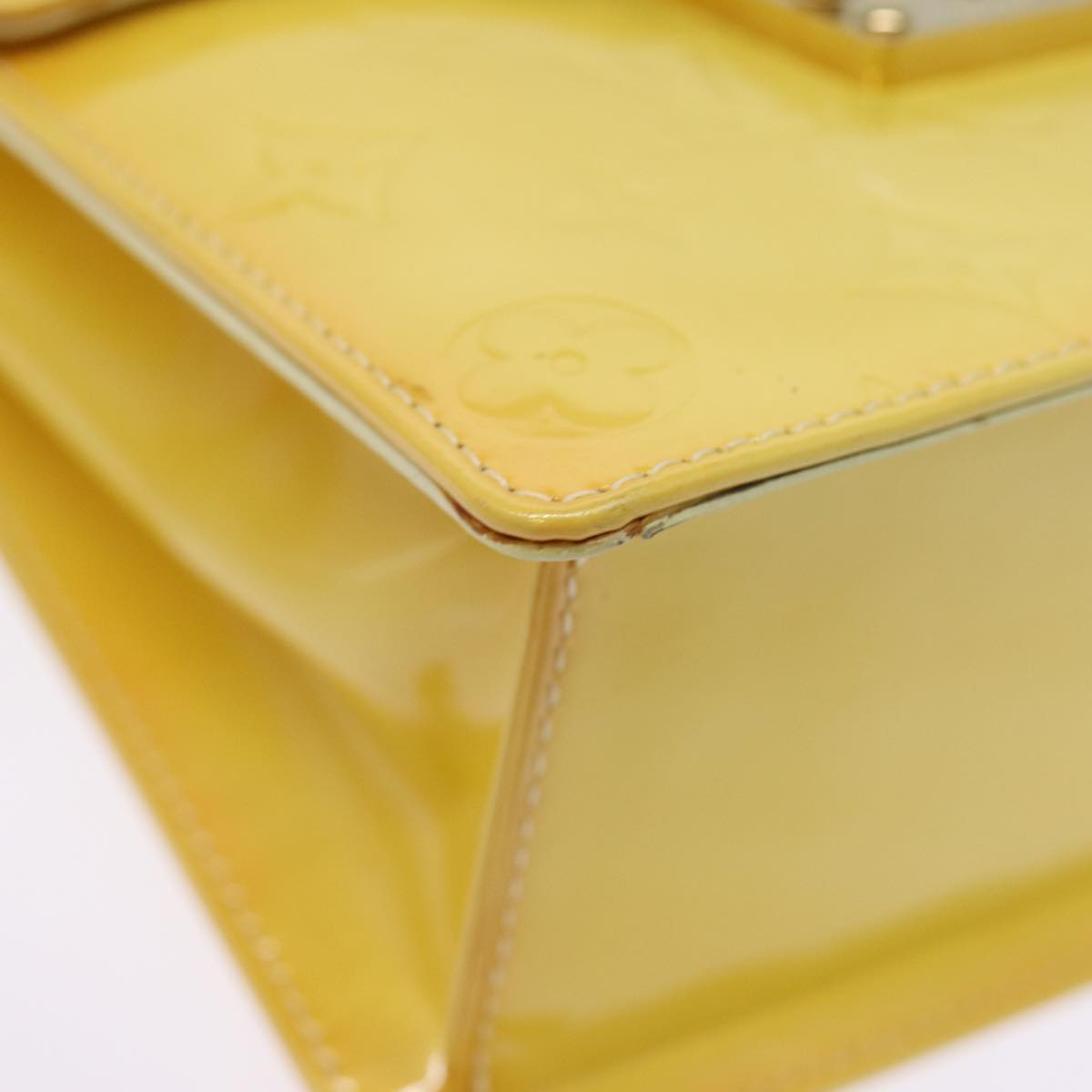 LOUIS VUITTON Monogram Vernis Spring Street Bag Lime Yellow M91068 ep4194