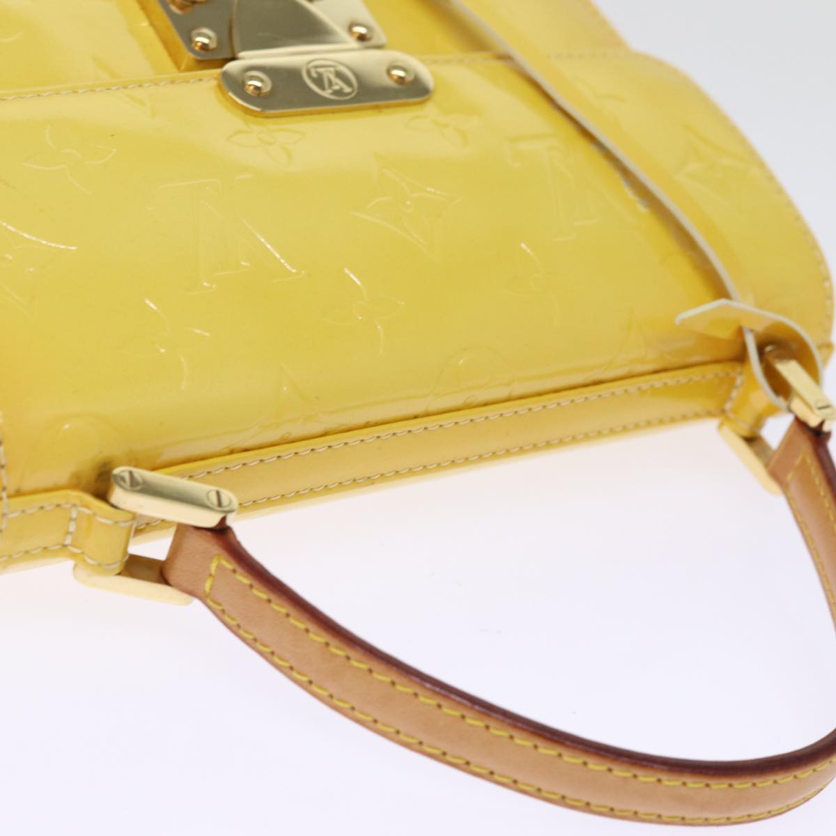 LOUIS VUITTON Monogram Vernis Spring Street Bag Lime Yellow M91068 ep4194