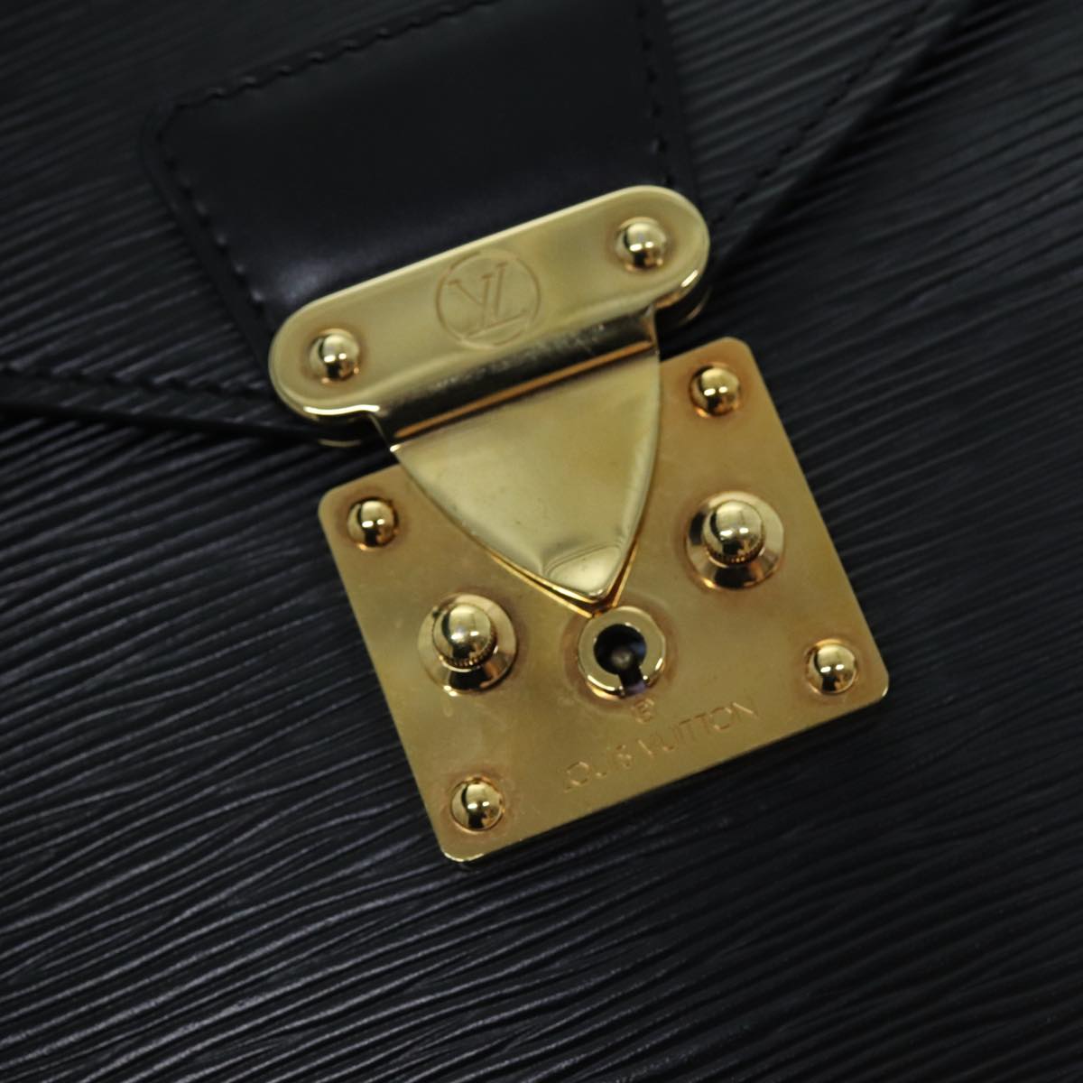 LOUIS VUITTON Epi Porte Documents Bandouliere Briefcase Black M54467 ep4210