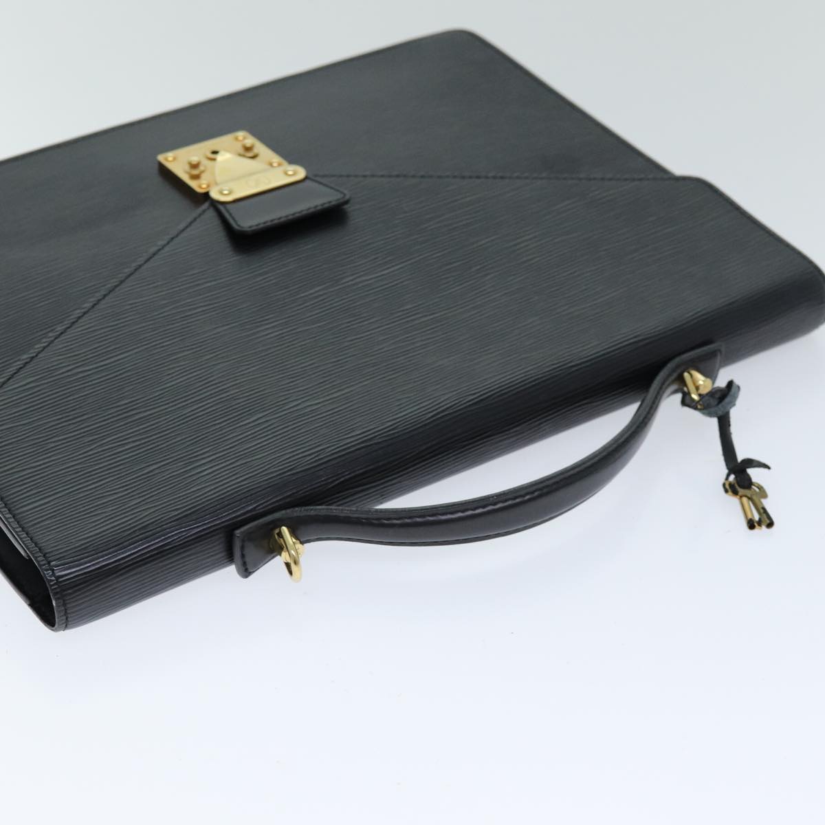 LOUIS VUITTON Epi Porte Documents Bandouliere Briefcase Black M54467 ep4210