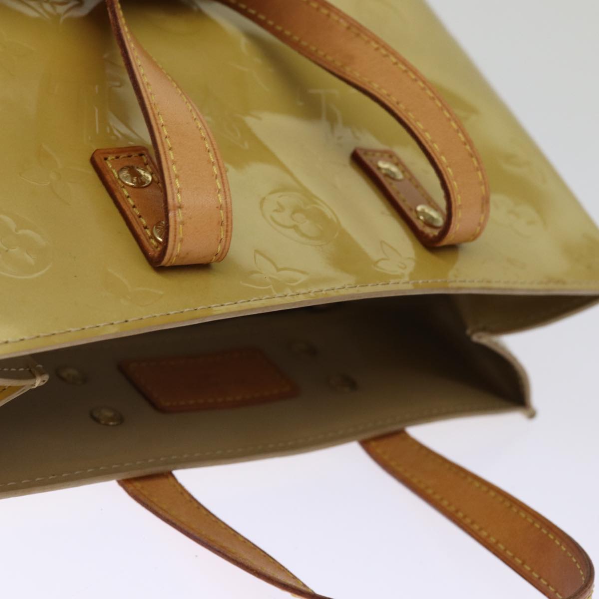 LOUIS VUITTON Monogram Vernis Reade PM Hand Bag Beige M91334 LV ep4215