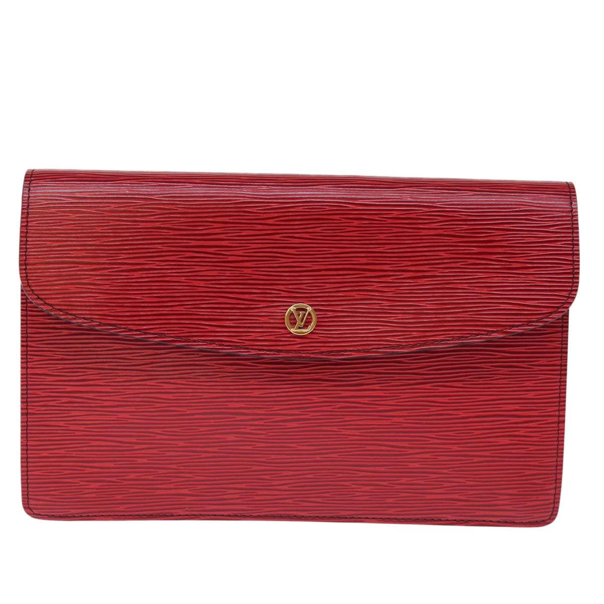 LOUIS VUITTON Epi Montaigne Clutch Bag Red M52657 LV ep4309