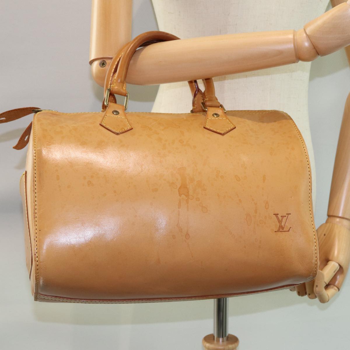 LOUIS VUITTON Nomad leather Speedy 30 Hand Bag Beige M85392 LV ep4364