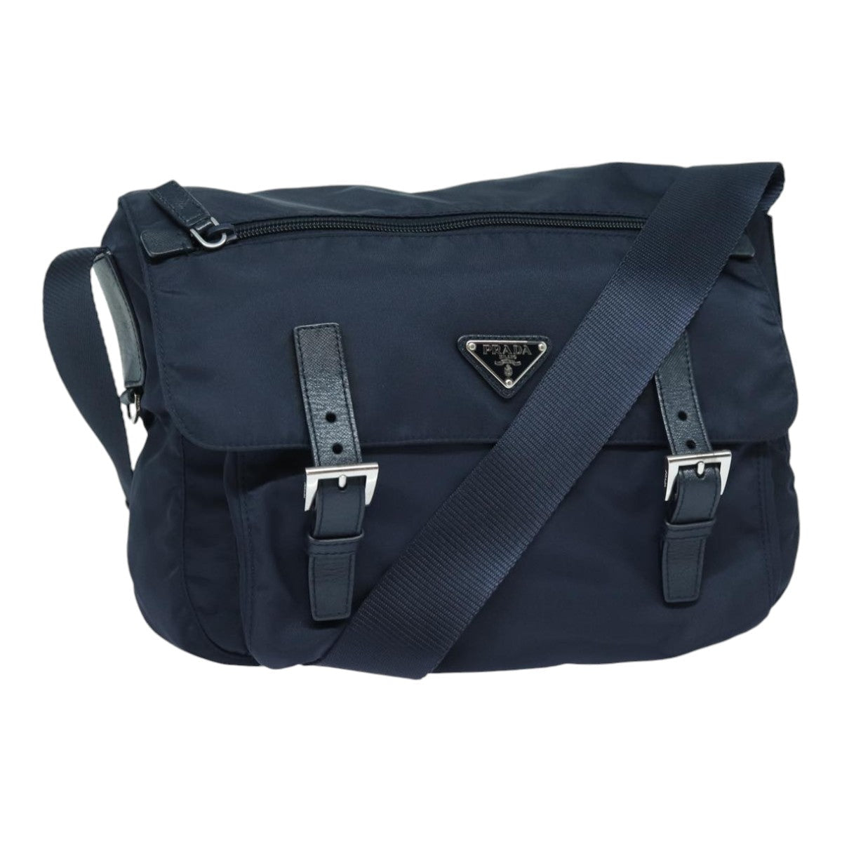 Luxury Prada Shoulder Bag Nylon Navy Silver  ep5207