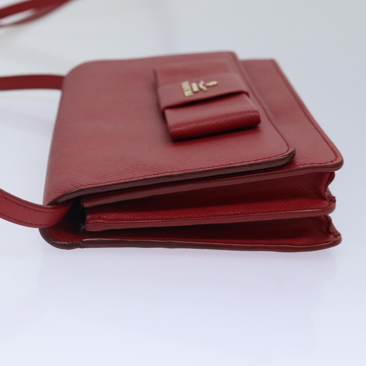 Luxury Prada Shoulder Long Wallet Safiano leather Red Gold  ep5211