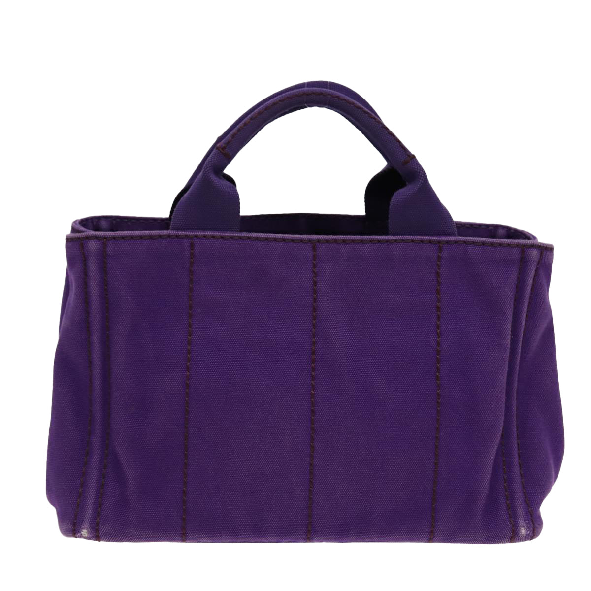 Luxury Prada Canapa PM Hand Bag Canvas 2way Purple Gold  ep5543