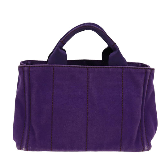 Luxury Prada Canapa PM Hand Bag Canvas 2way Purple Gold  ep5543