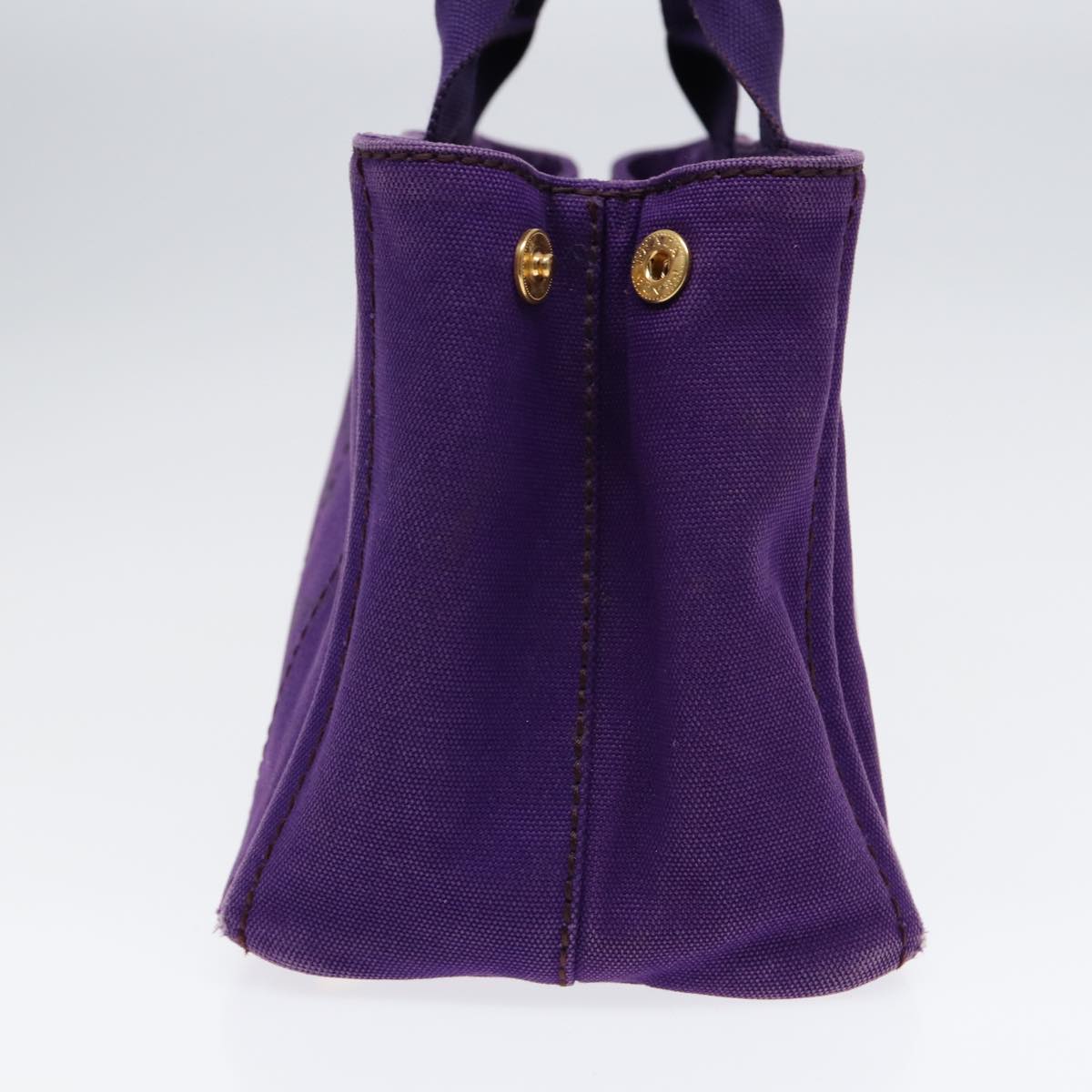 Luxury Prada Canapa PM Hand Bag Canvas 2way Purple Gold  ep5543