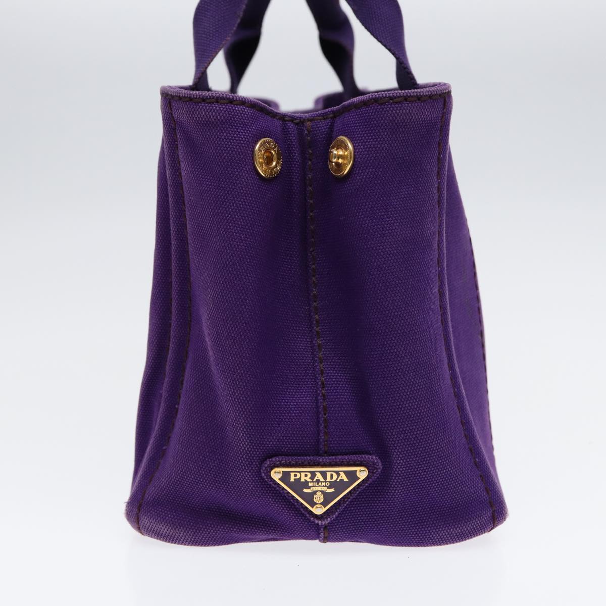 Luxury Prada Canapa PM Hand Bag Canvas 2way Purple Gold  ep5543