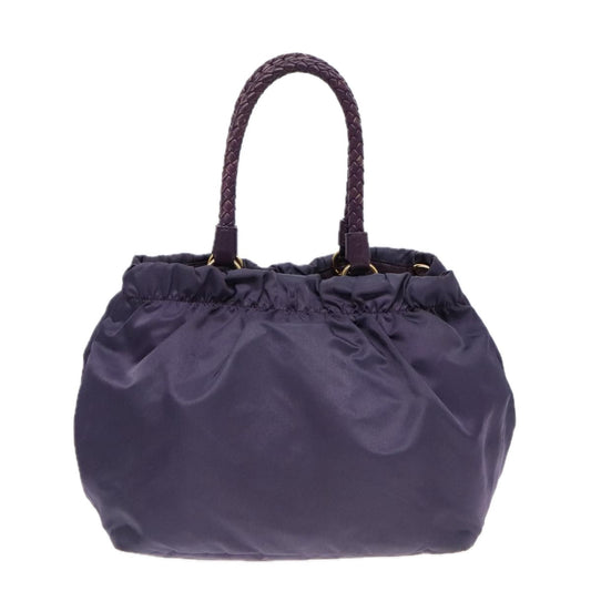 Luxury Prada Hand Bag Nylon Leather 2way Purple Gold  ep5737