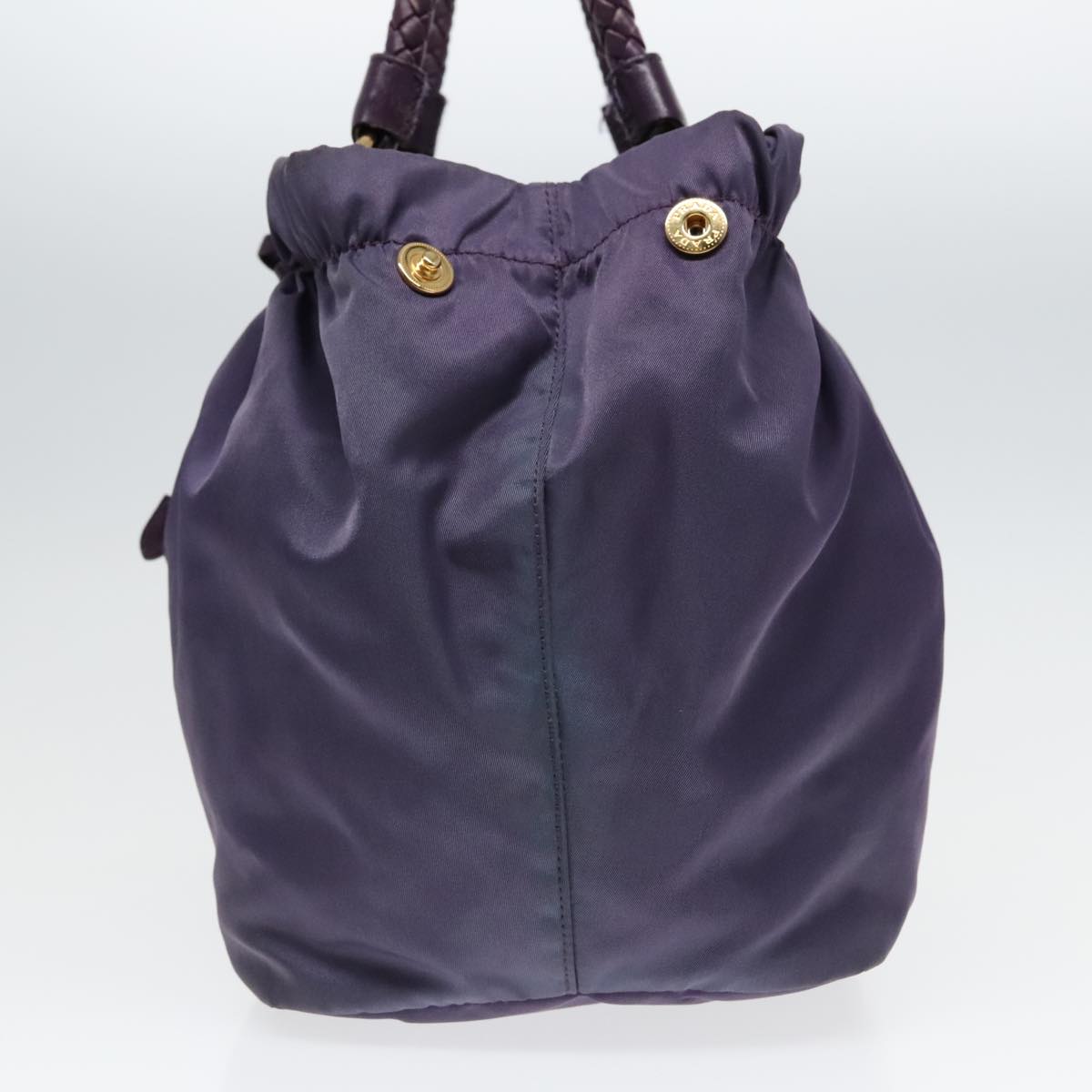 Luxury Prada Hand Bag Nylon Leather 2way Purple Gold  ep5737