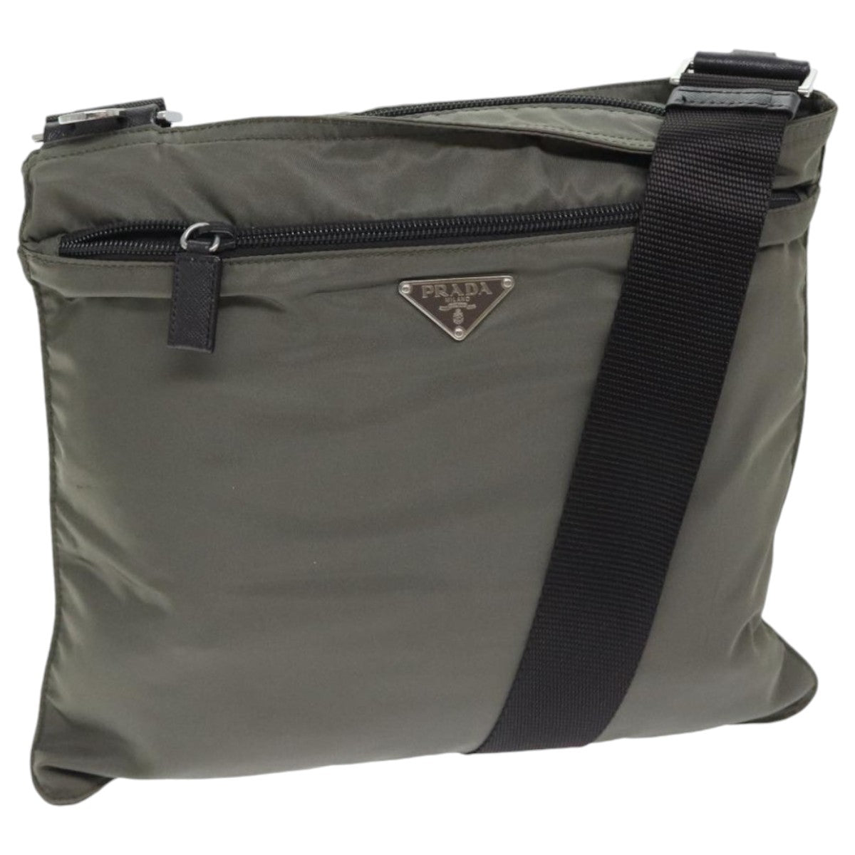 Luxury Prada Shoulder Bag Nylon Gray Silver  ep5770