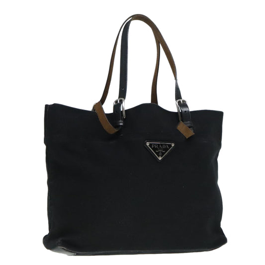 Luxury Prada Tote Bag Canvas Black Silver  ep5844