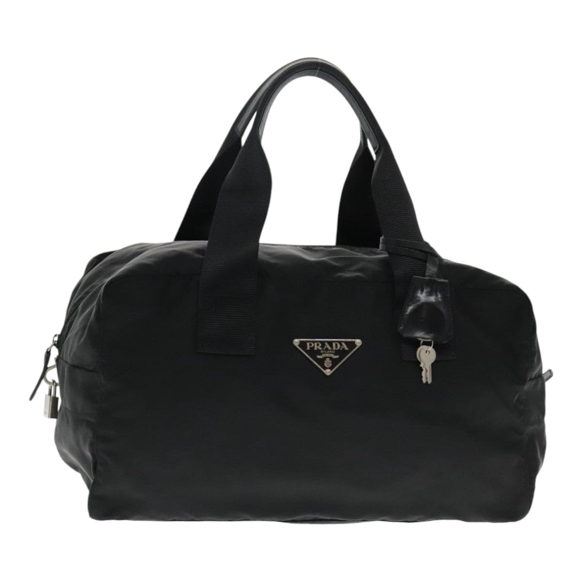Luxury Prada Boston Bag Nylon Black Silver  ep5957