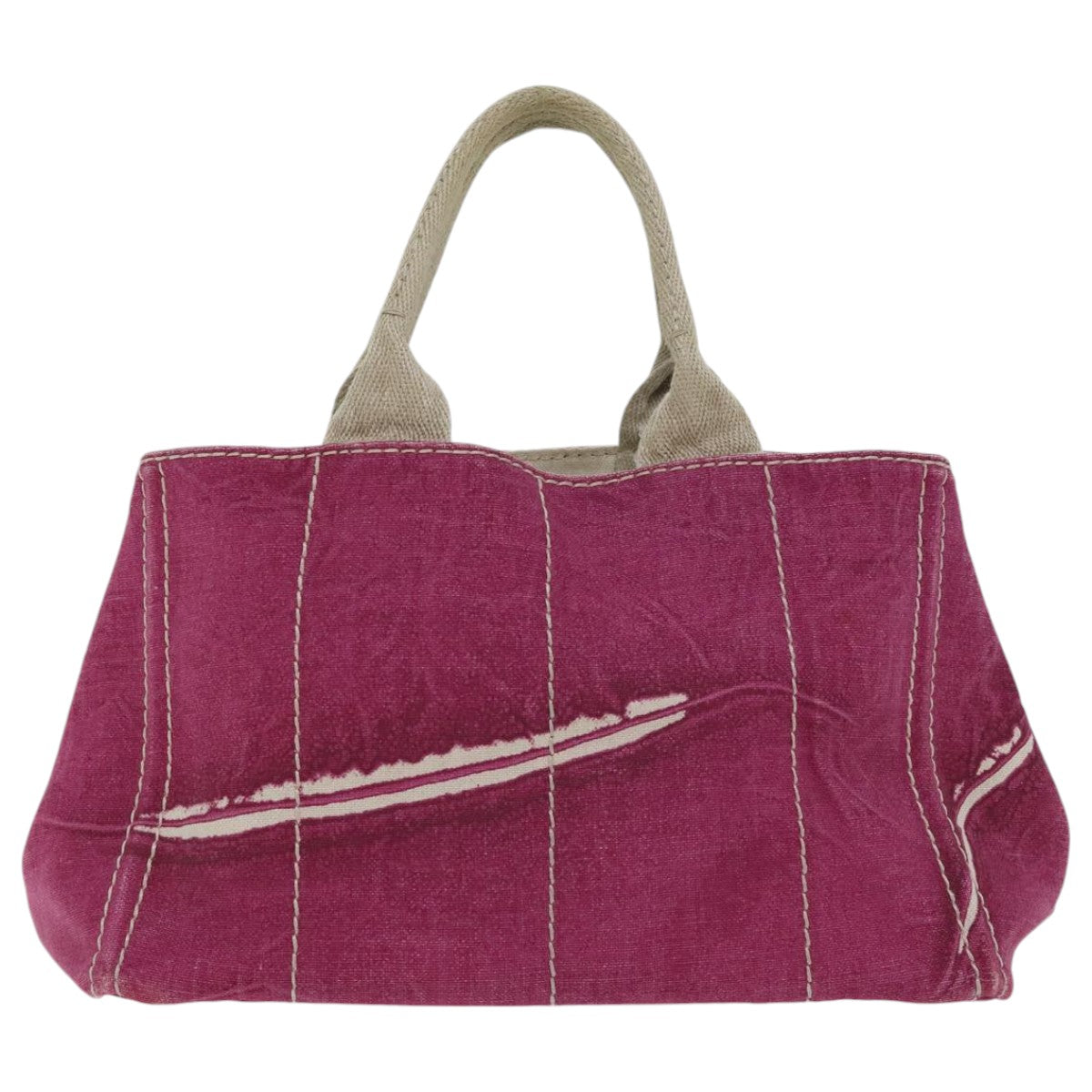 Luxury Prada Canapa MM Hand Bag Canvas Pink Gold  ep6020