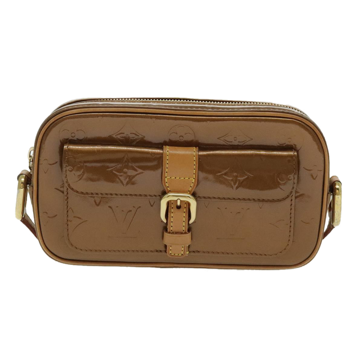 LOUIS VUITTON Monogram Vernis Christy MM Shoulder Bag Bronze M91109 ep6126