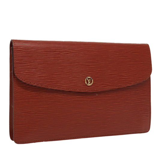 LOUIS VUITTON Epi Montaigne 27 Clutch Bag Brown LV ep6202