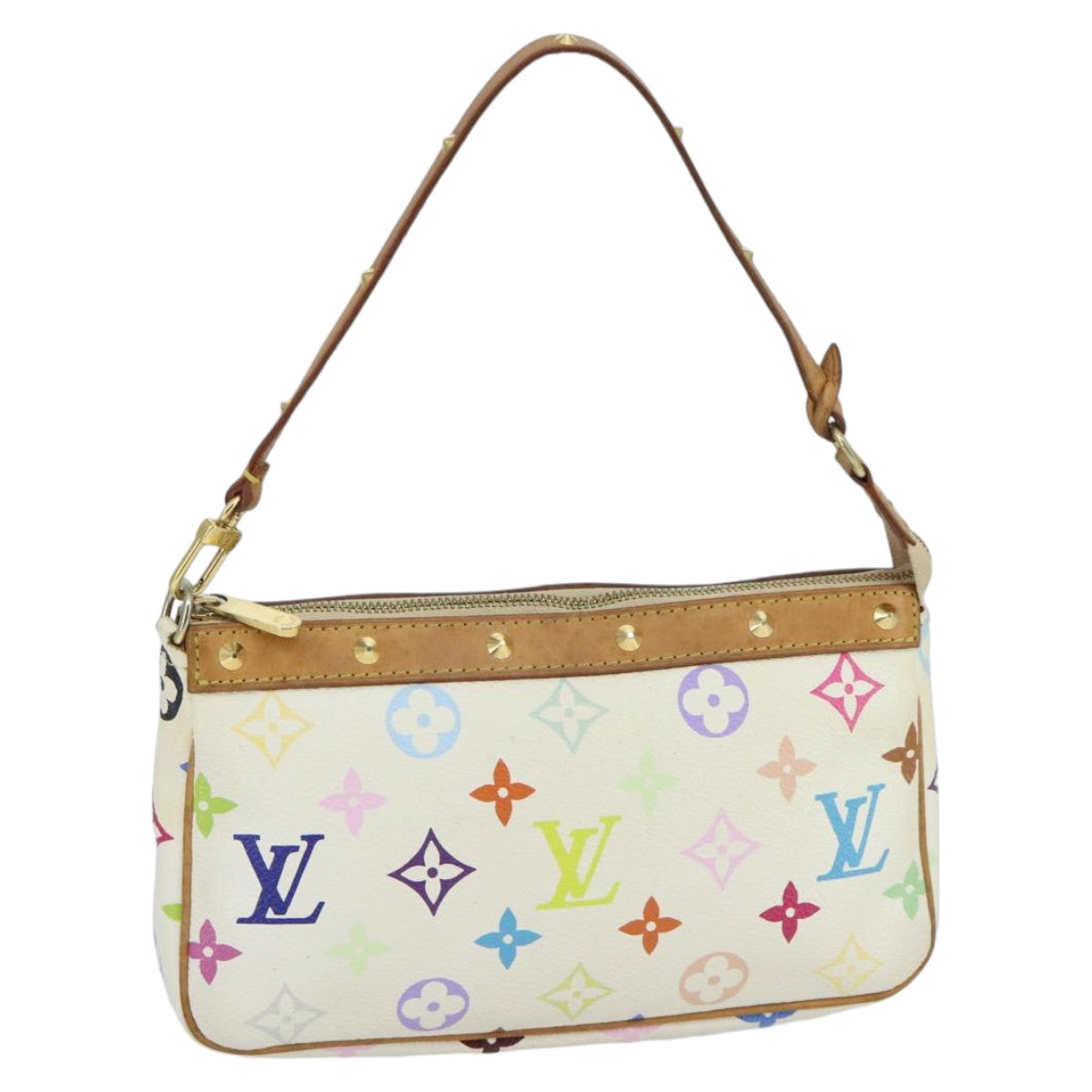 LOUIS VUITTON Monogram Multicolor Pochette Pouch White M92649 LV ep6432